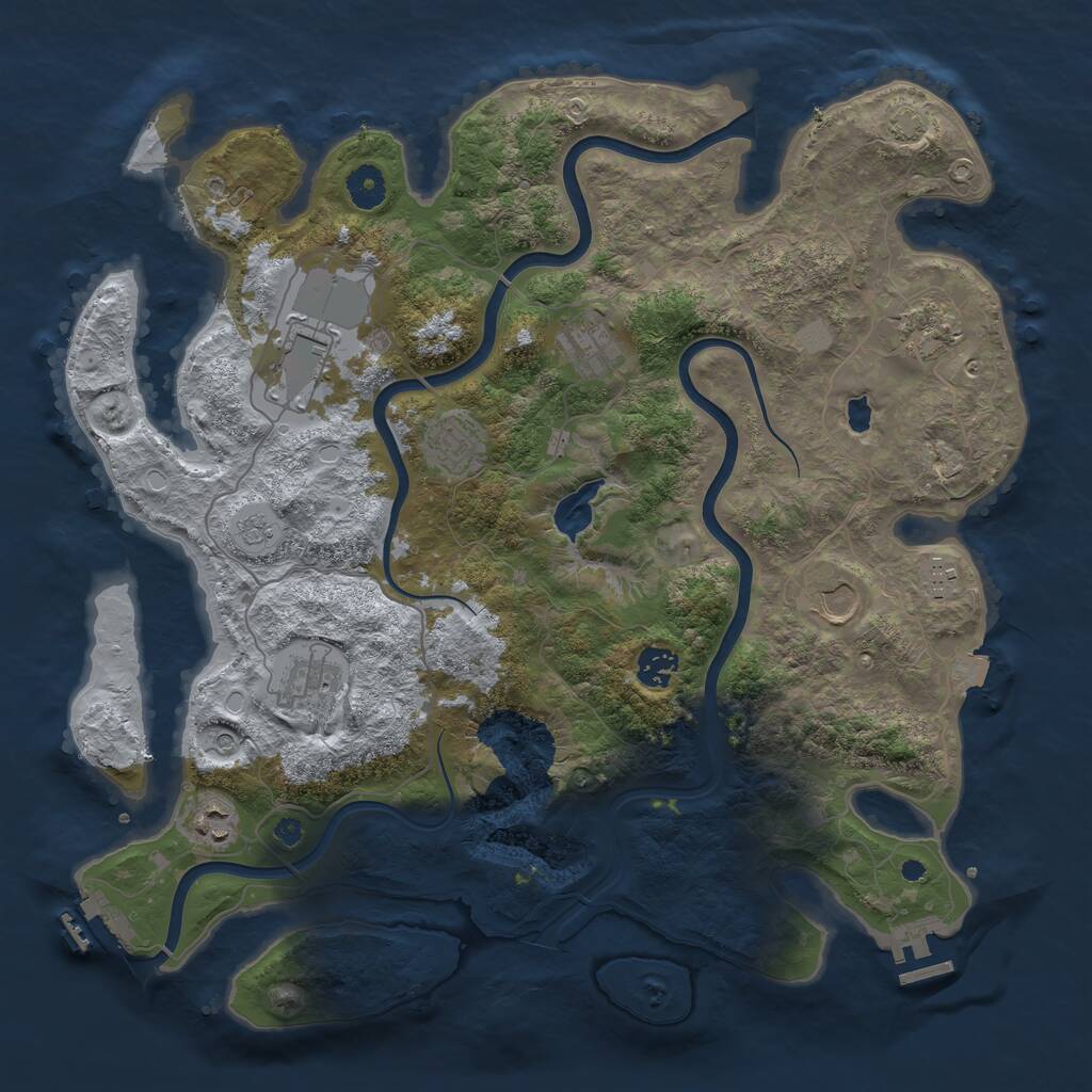 Rust Map: Procedural Map, Size: 4000, Seed: 79616, 15 Monuments