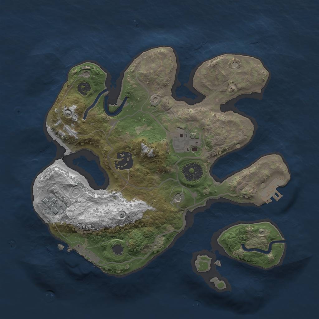 Rust Map: Procedural Map, Size: 2500, Seed: 1984, 14 Monuments