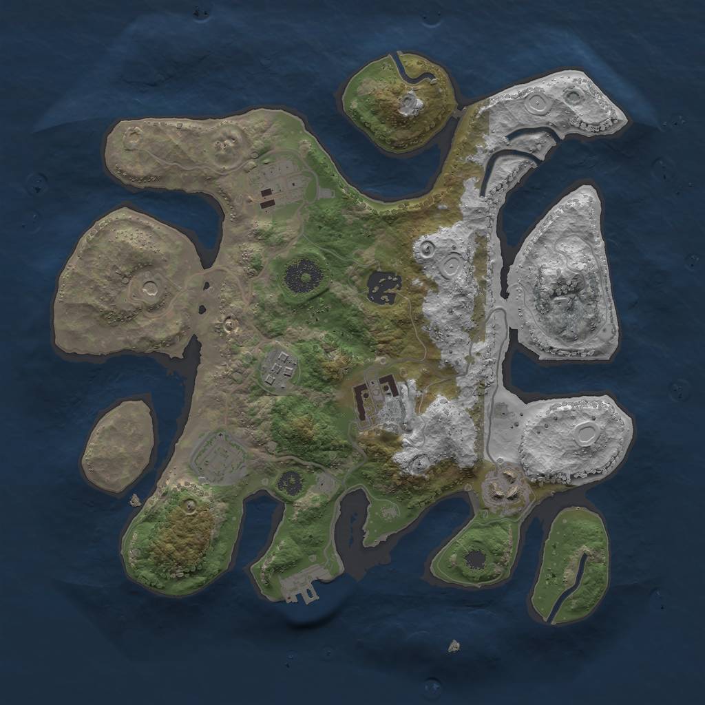 Rust Map: Procedural Map, Size: 3000, Seed: 56776, 16 Monuments