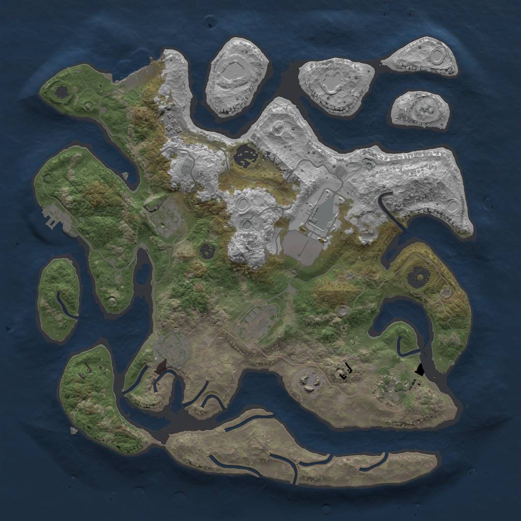 Rust Map: Procedural Map, Size: 3500, Seed: 963721537, 19 Monuments