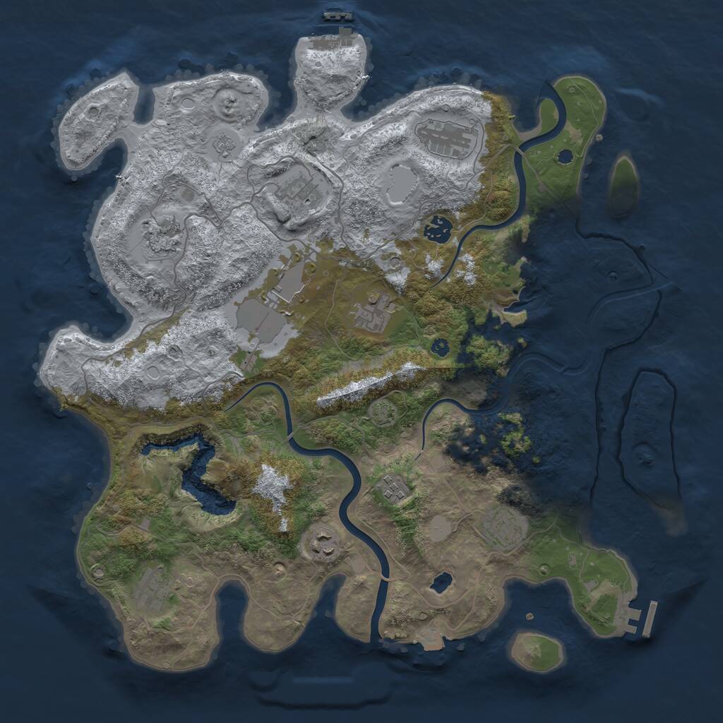 Rust Map: Procedural Map, Size: 4000, Seed: 4576890, 16 Monuments