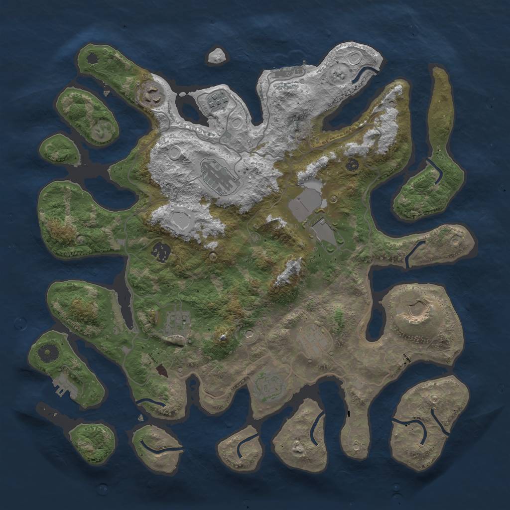 Rust Map: Procedural Map, Size: 4000, Seed: 2497, 20 Monuments