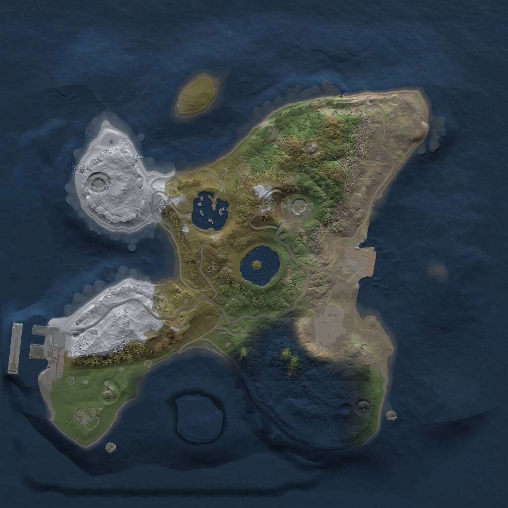 Rust Map: Procedural Map, Size: 2000, Seed: 911212, 4 Monuments