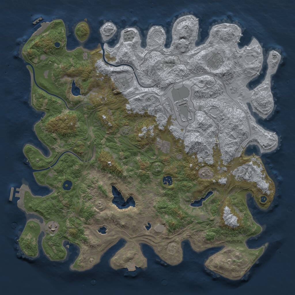 Rust Map: Procedural Map, Size: 4500, Seed: 7233346, 14 Monuments