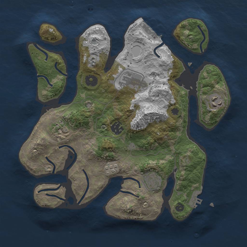 Rust Map: Procedural Map, Size: 3000, Seed: 972418644, 16 Monuments