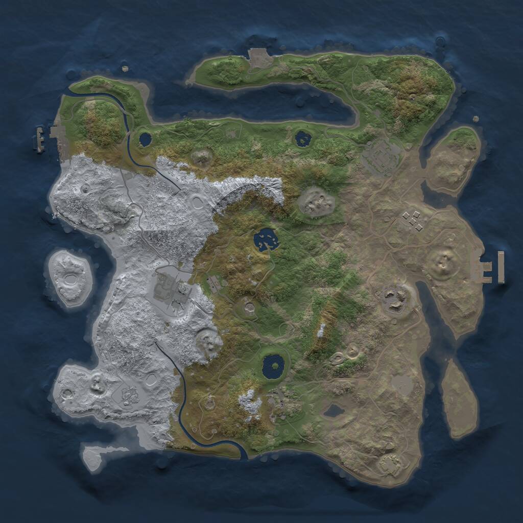 Rust Map: Procedural Map, Size: 3300, Seed: 8192021, 12 Monuments