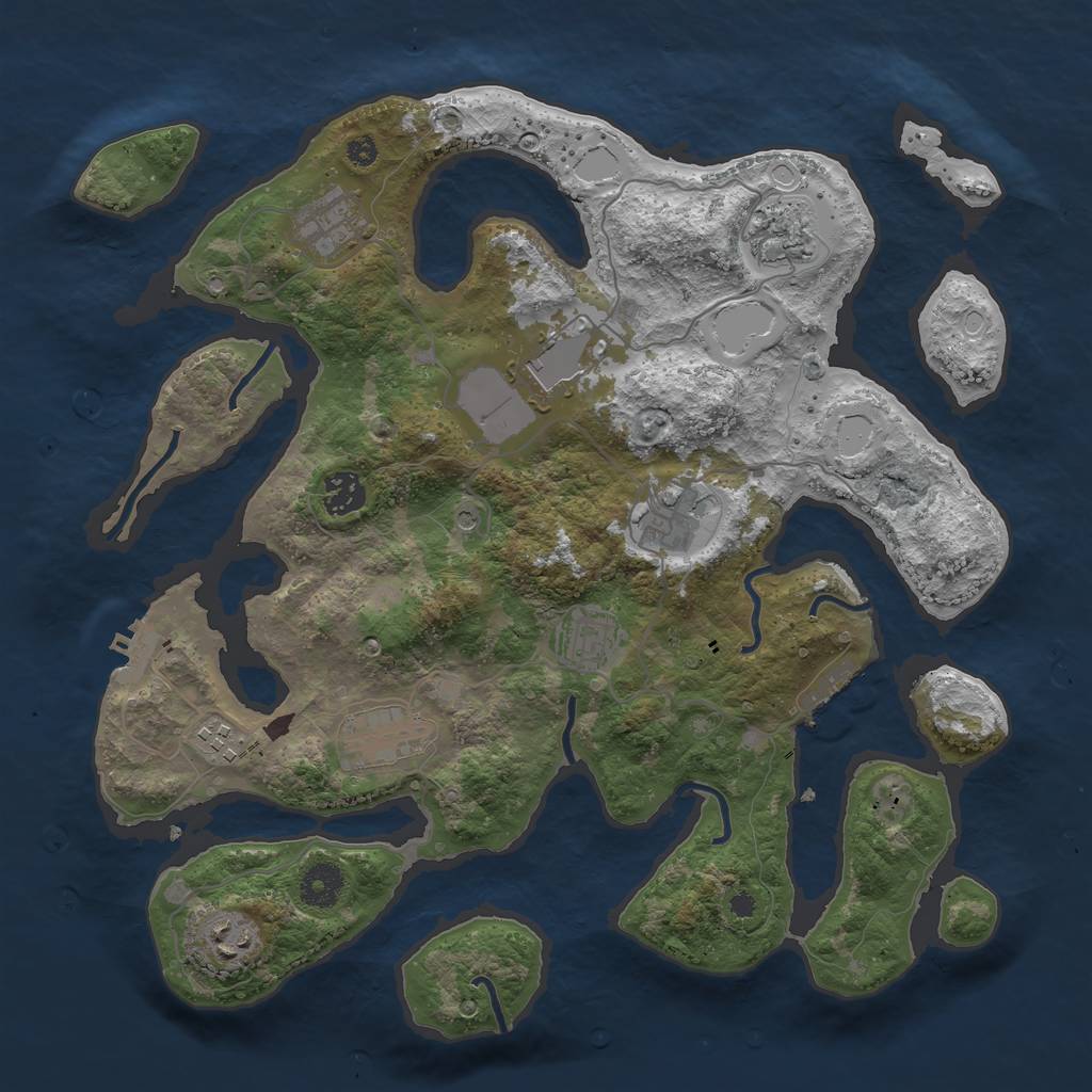 Rust Map: Procedural Map, Size: 3700, Seed: 658981515, 20 Monuments