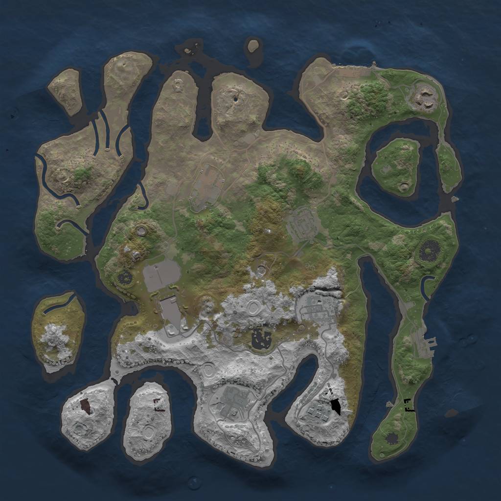 Rust Map: Procedural Map, Size: 3500, Seed: 1990223521, 19 Monuments