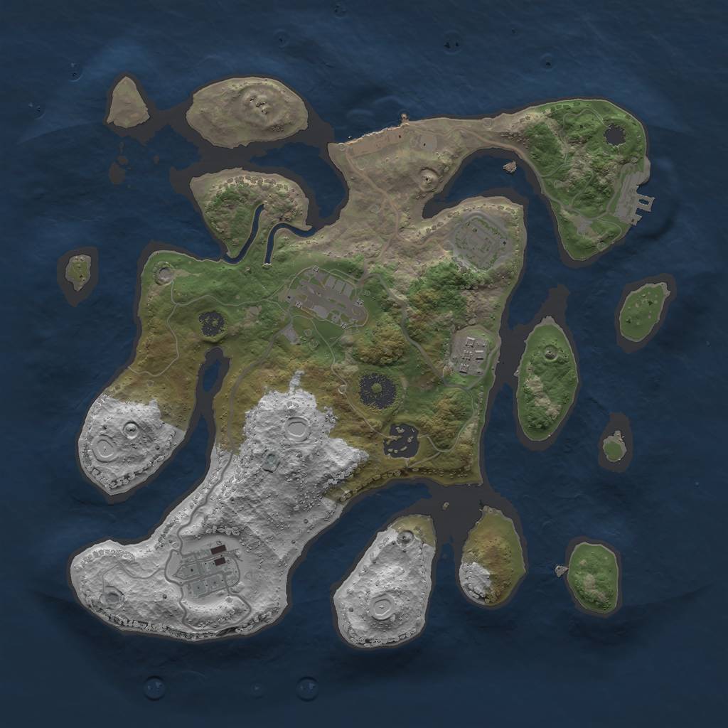 Rust Map: Procedural Map, Size: 3000, Seed: 256477982, 15 Monuments