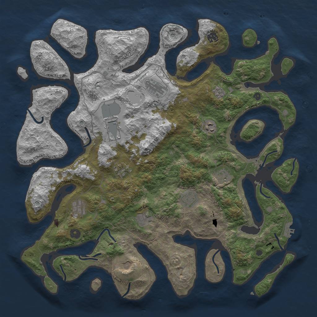 Rust Map: Procedural Map, Size: 4500, Seed: 1425172, 21 Monuments