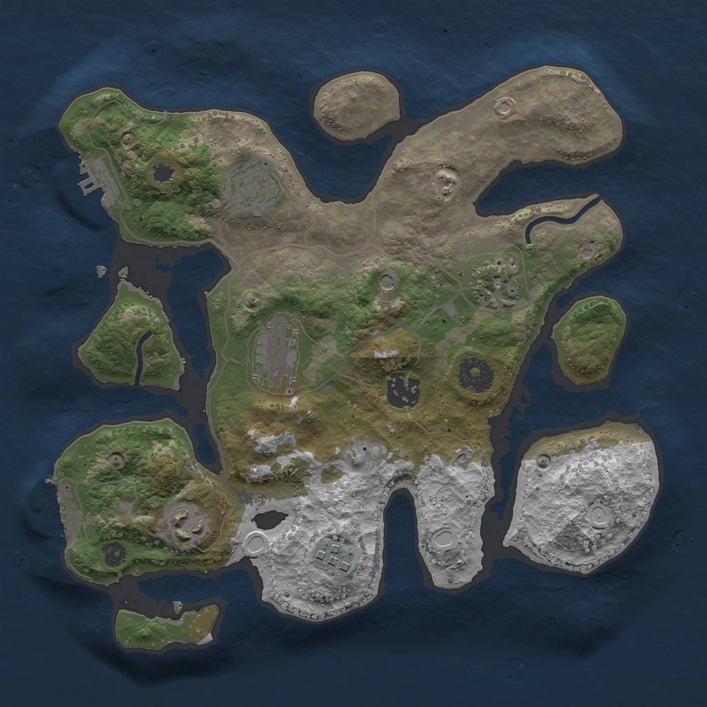 Rust Map: Procedural Map, Size: 3000, Seed: 391417400, 17 Monuments