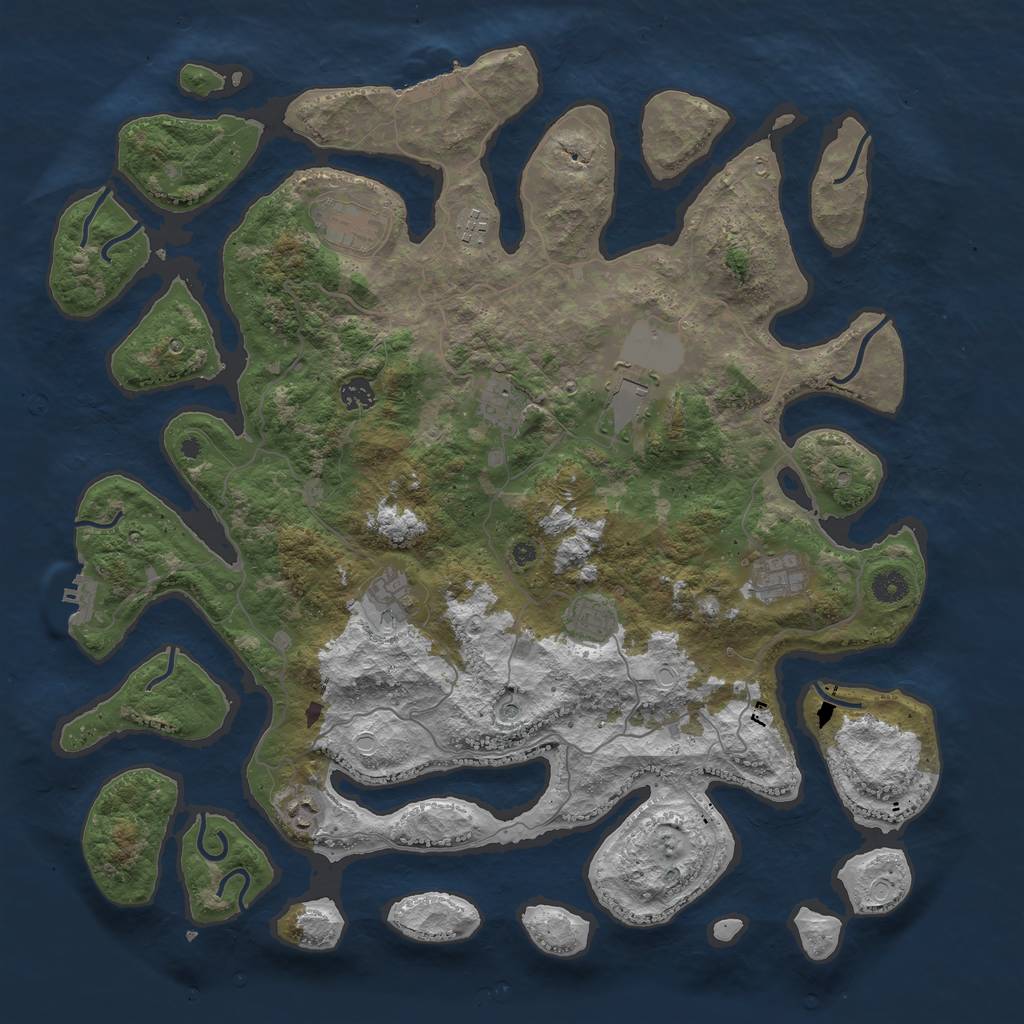 Rust Map: Procedural Map, Size: 4500, Seed: 947586, 20 Monuments