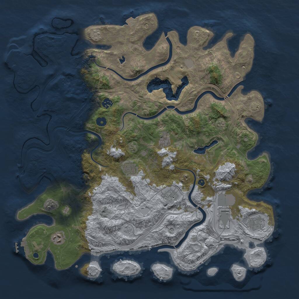 Rust Map: Procedural Map, Size: 4500, Seed: 947586, 14 Monuments
