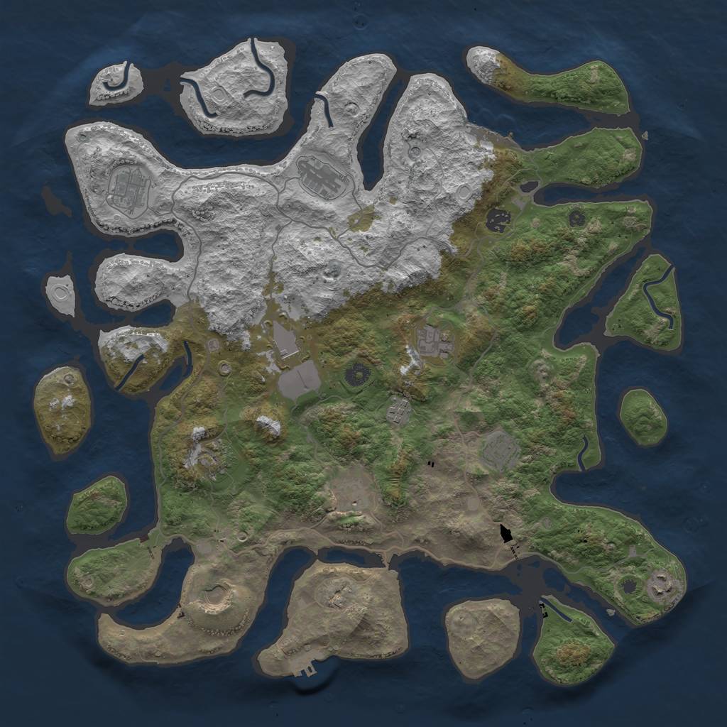 Rust Map: Procedural Map, Size: 4500, Seed: 1106, 22 Monuments