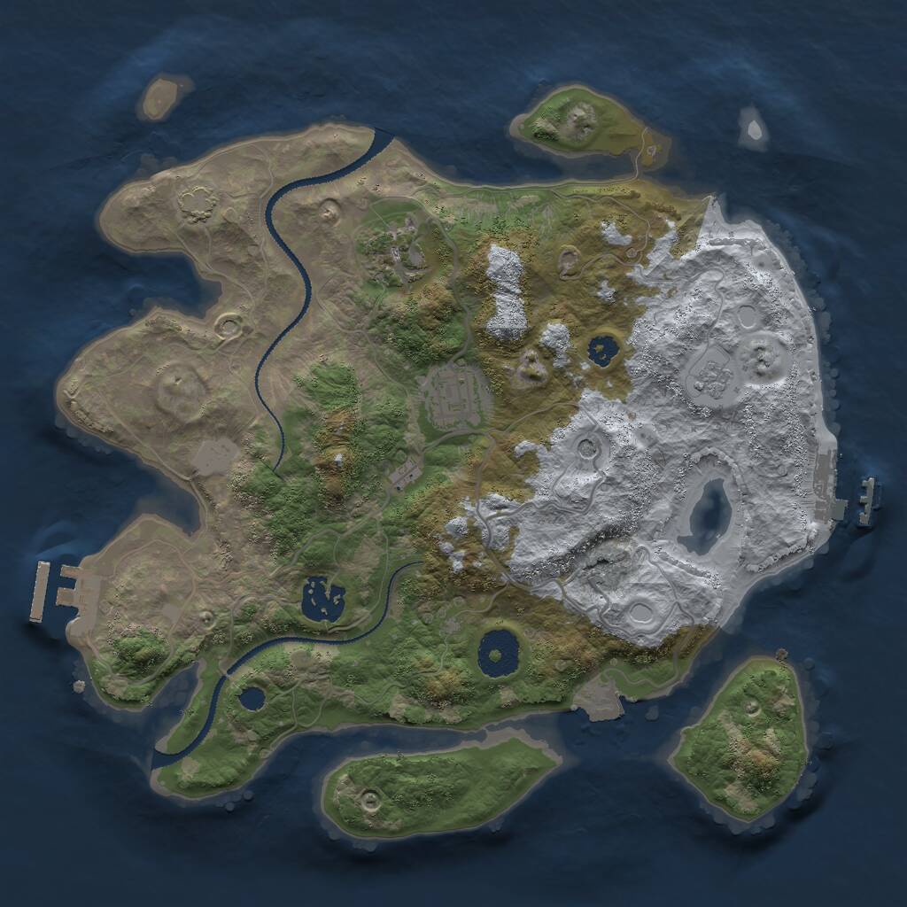 Rust Map: Procedural Map, Size: 3000, Seed: 1809440477, 9 Monuments