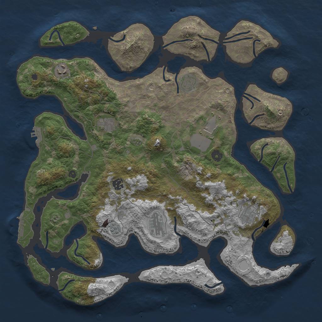 Rust Map: Procedural Map, Size: 4250, Seed: 24115513, 19 Monuments