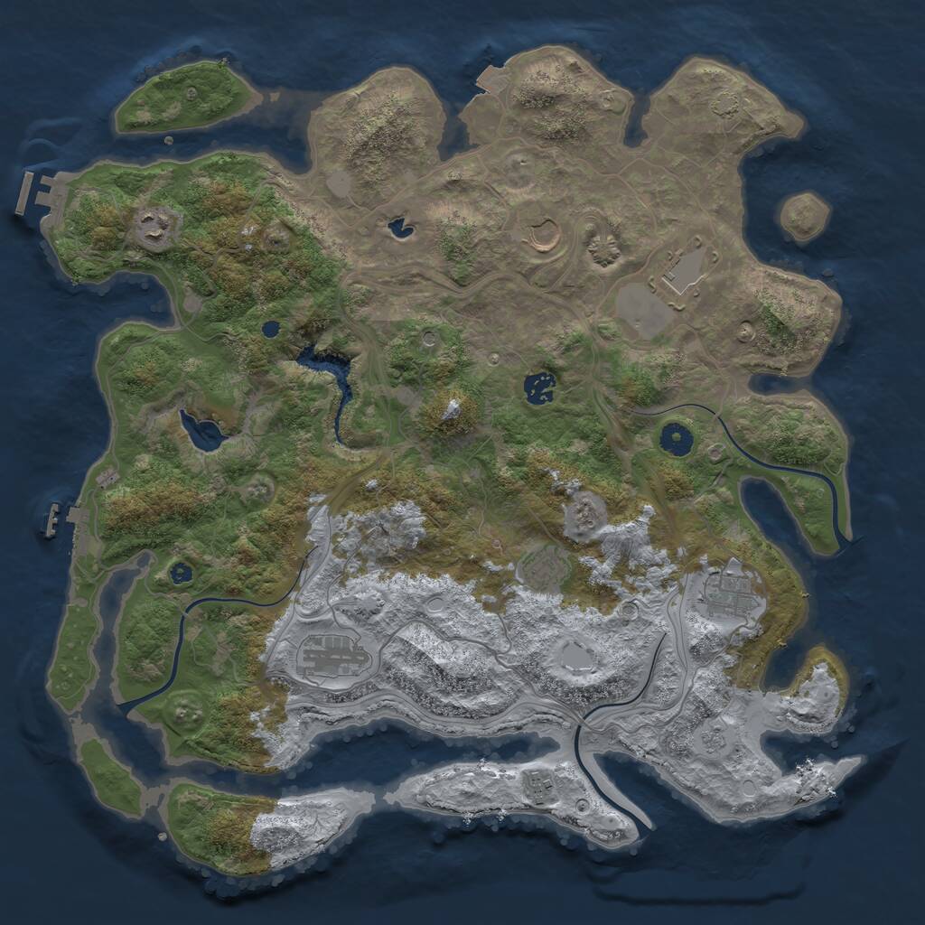Rust Map: Procedural Map, Size: 4250, Seed: 24115513, 14 Monuments