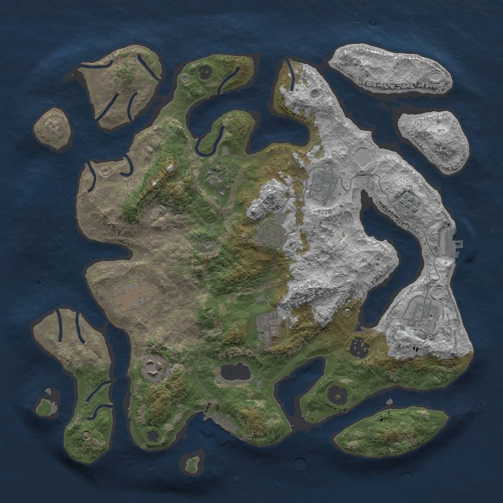 Rust Map: Procedural Map, Size: 3800, Seed: 56000, 20 Monuments