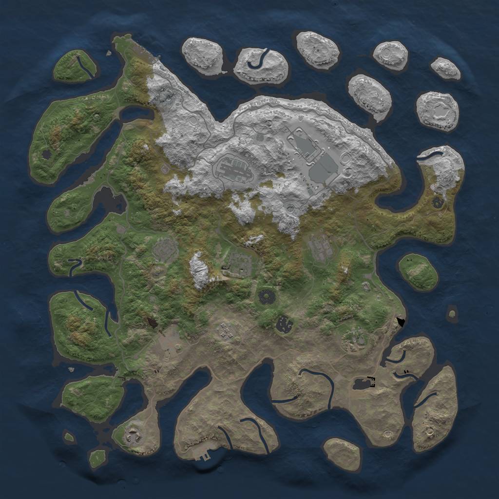 Rust Map: Procedural Map, Size: 4500, Seed: 20120512, 21 Monuments