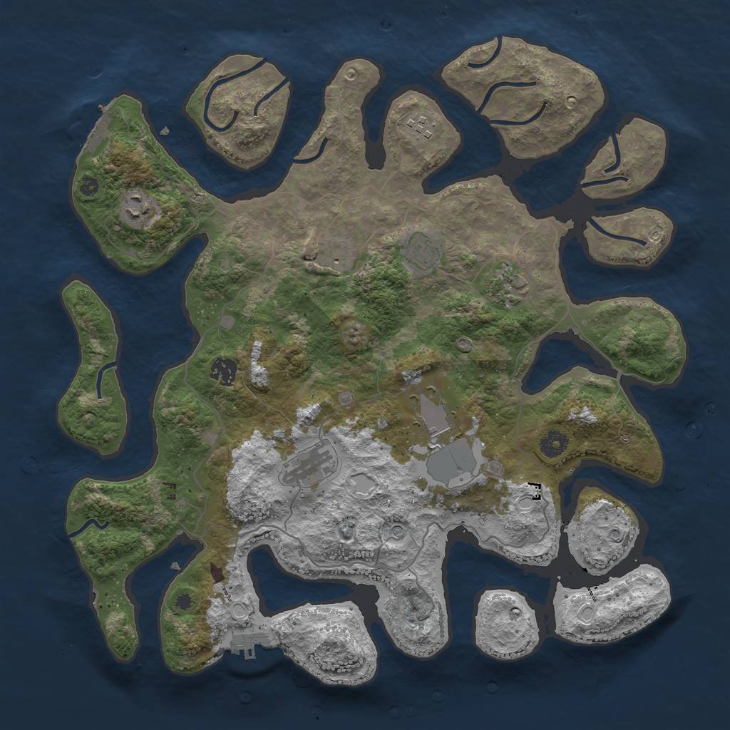 Rust Map: Procedural Map, Size: 4000, Seed: 19371, 19 Monuments