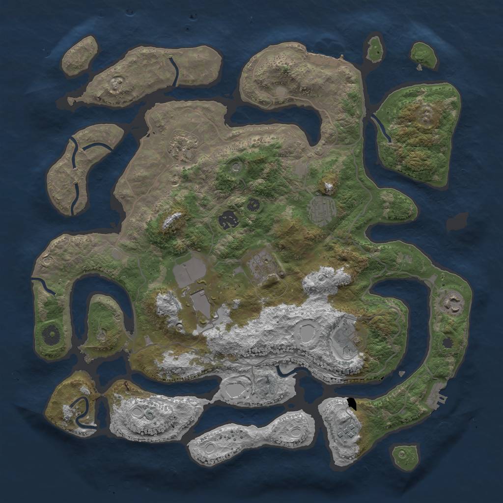 Rust Map: Procedural Map, Size: 4000, Seed: 1908, 19 Monuments