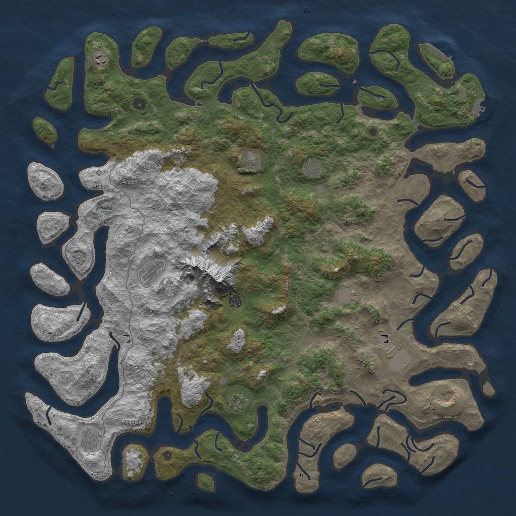 Rust Map: Procedural Map, Size: 6000, Seed: 15246841, 22 Monuments