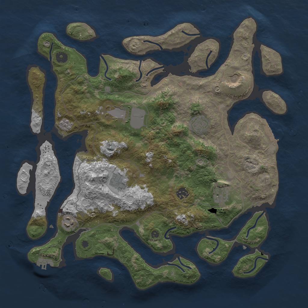 Rust Map: Procedural Map, Size: 4000, Seed: 200189590, 19 Monuments