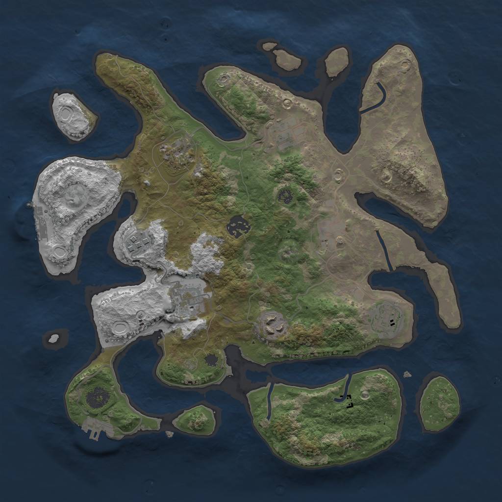 Rust Map: Procedural Map, Size: 3400, Seed: 141351, 18 Monuments