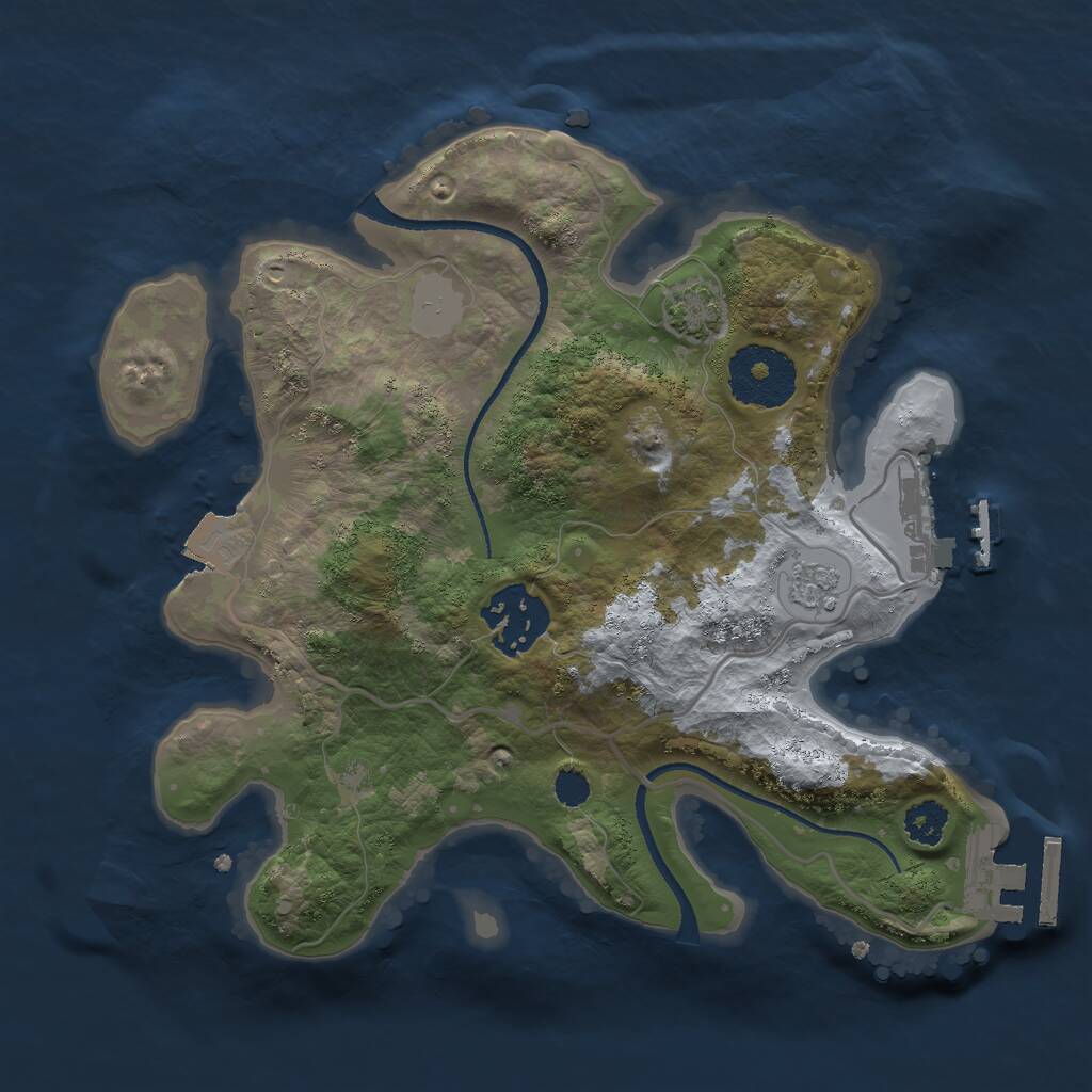 Rust Map: Procedural Map, Size: 2500, Seed: 89745, 6 Monuments