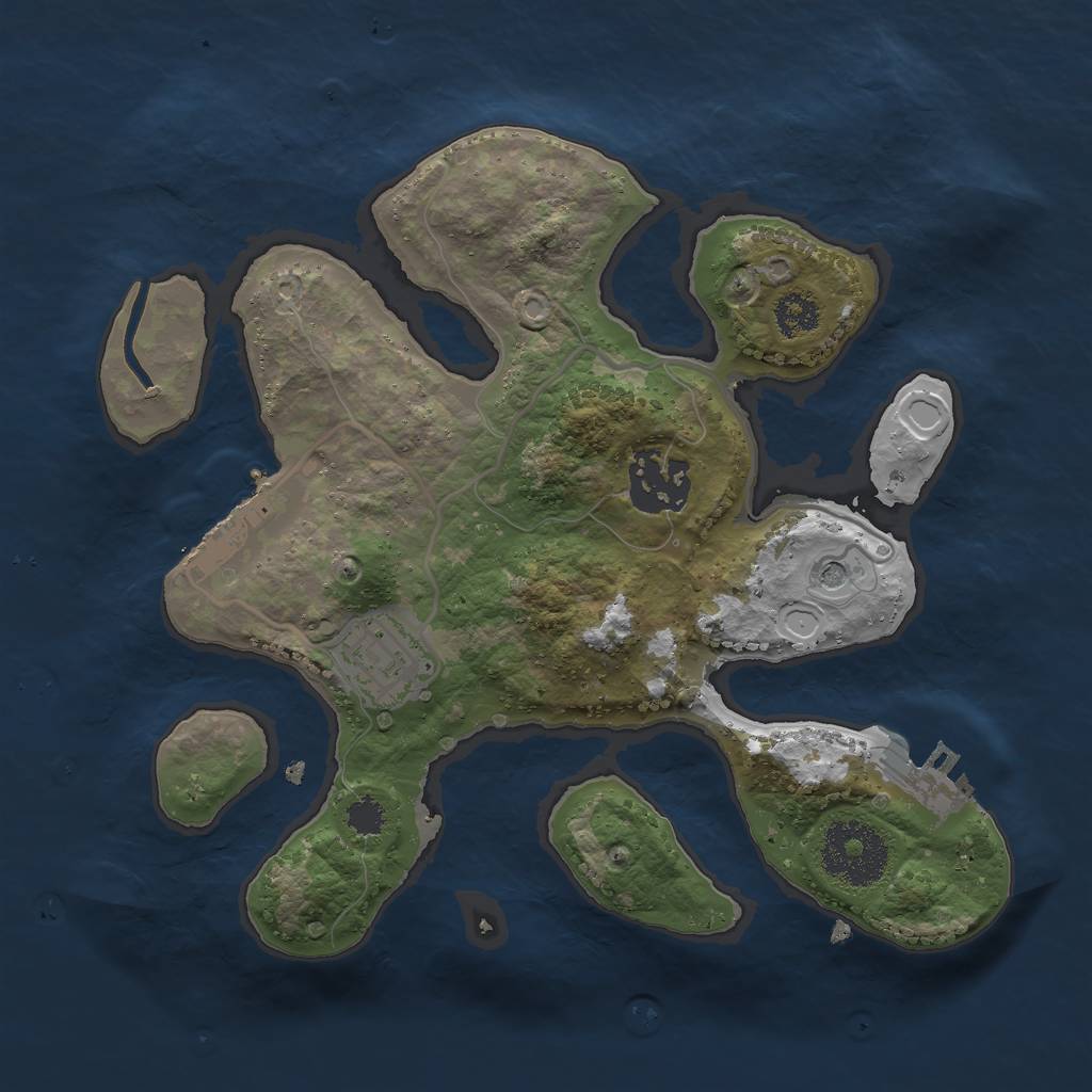 Rust Map: Procedural Map, Size: 2500, Seed: 89745, 13 Monuments