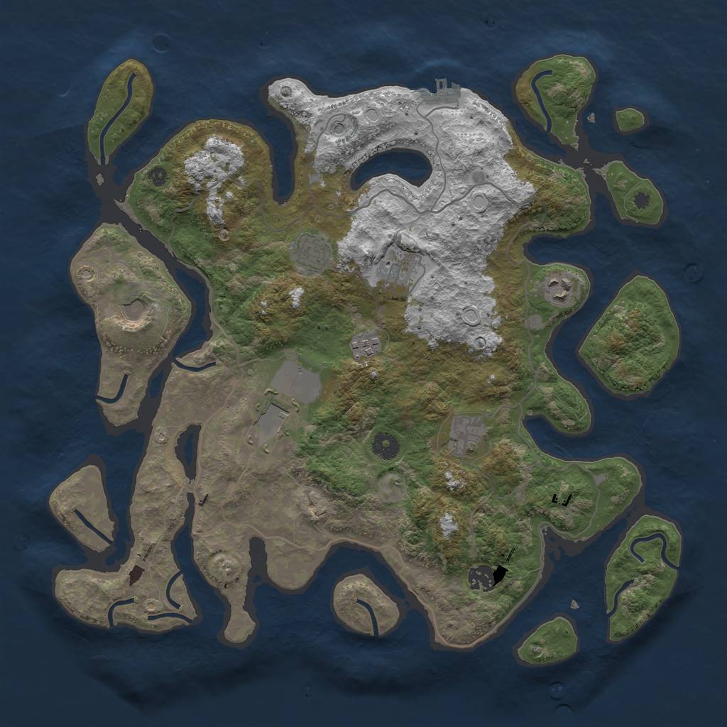 Rust Map: Procedural Map, Size: 4000, Seed: 78787, 18 Monuments
