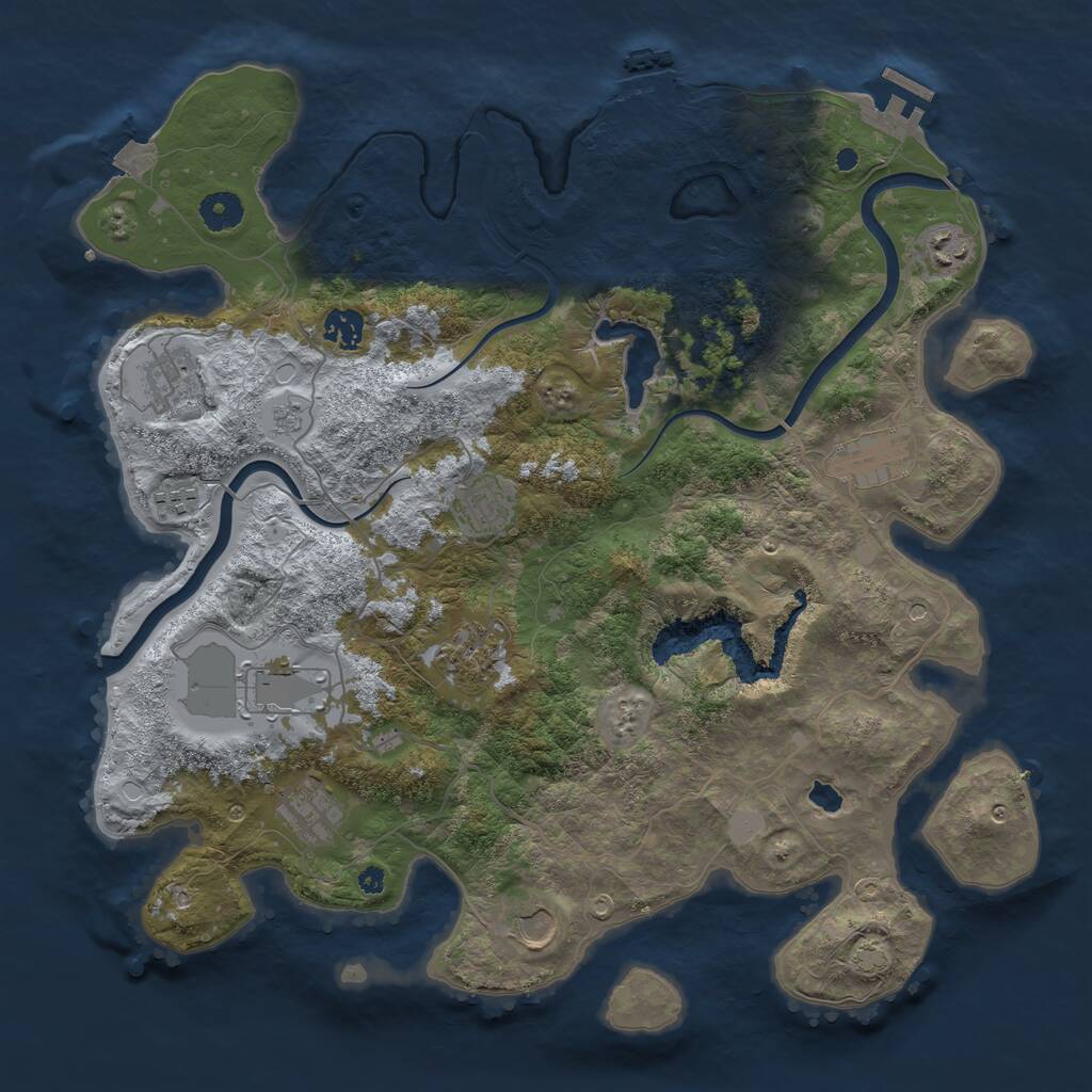 Rust Map: Procedural Map, Size: 4000, Seed: 694984746, 16 Monuments