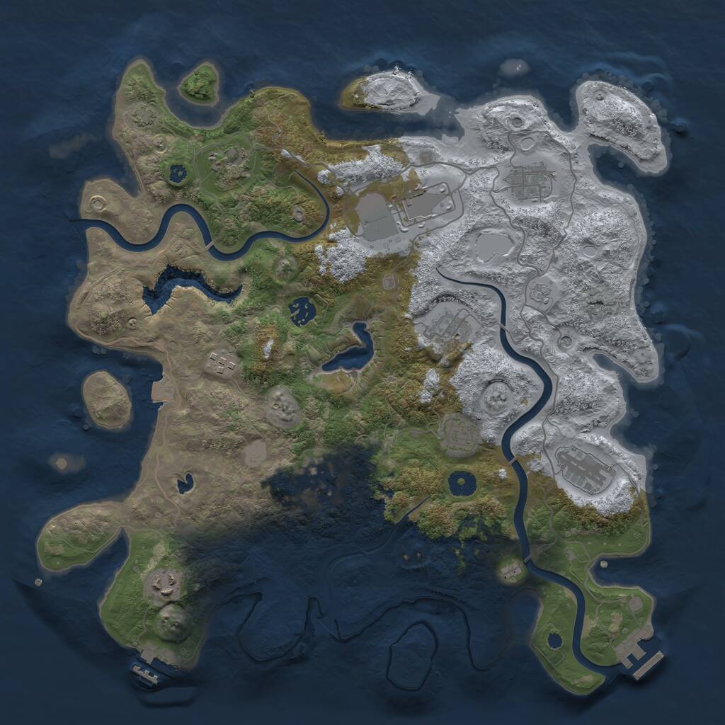 Rust Map: Procedural Map, Size: 4000, Seed: 1144339129, 16 Monuments