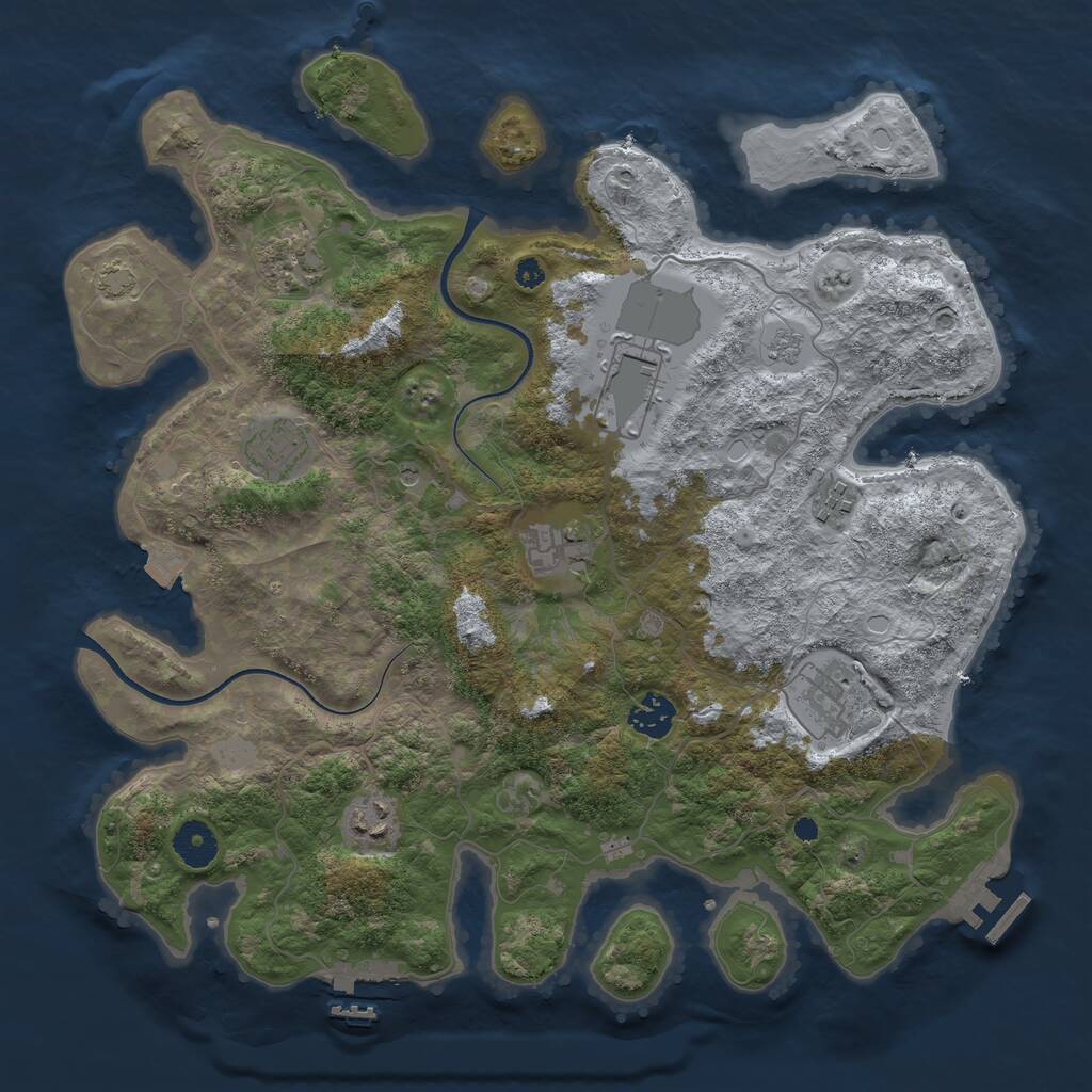 Rust Map: Procedural Map, Size: 3700, Seed: 20210805, 14 Monuments