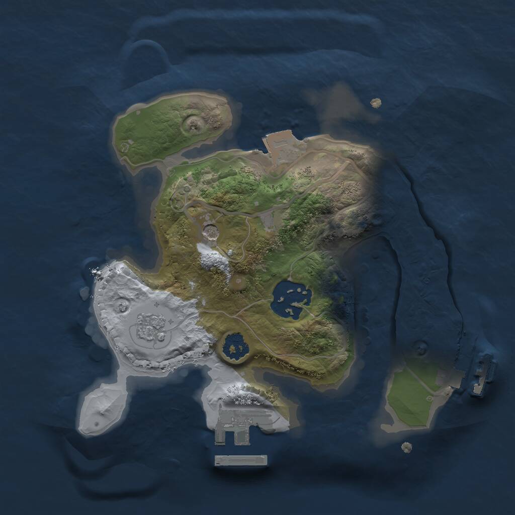 Rust Map: Procedural Map, Size: 1985, Seed: 8888, 6 Monuments