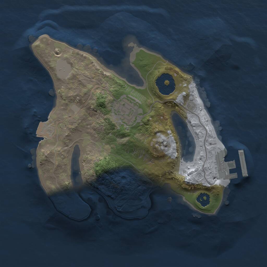 Rust Map: Procedural Map, Size: 2000, Seed: 749605925, 3 Monuments