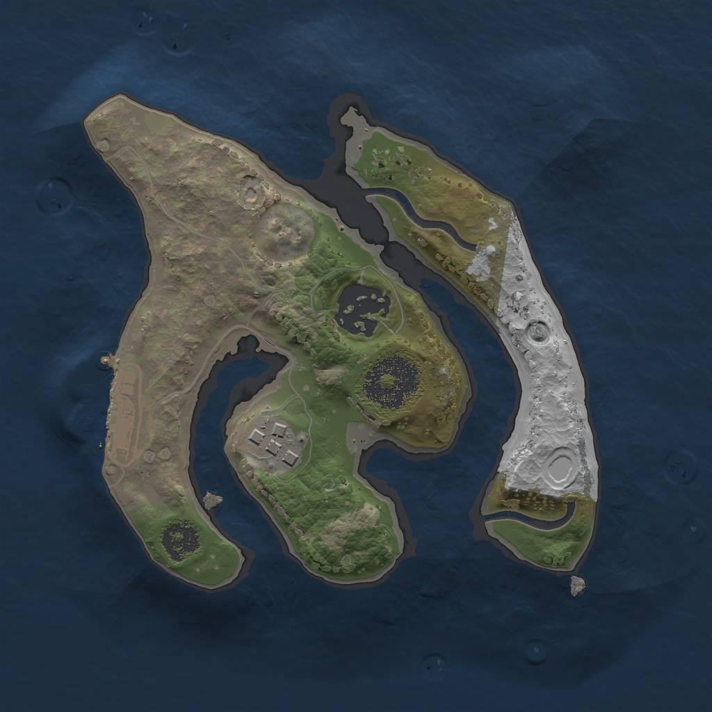 Rust Map: Procedural Map, Size: 2000, Seed: 749605925, 10 Monuments