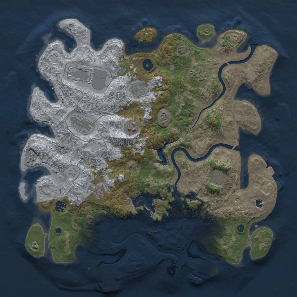 Rust Map: Procedural Map, Size: 4000, Seed: 1266584112, 15 Monuments
