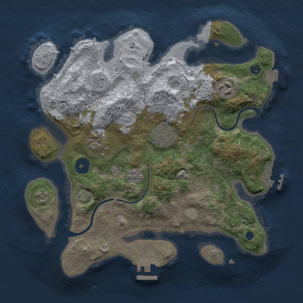 Rust Map: Procedural Map, Size: 3000, Seed: 69421, 10 Monuments