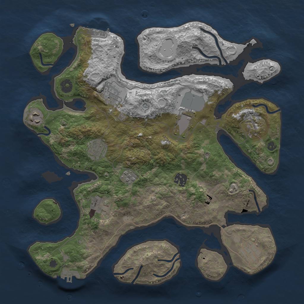 Rust Map: Procedural Map, Size: 3500, Seed: 1605227365, 20 Monuments