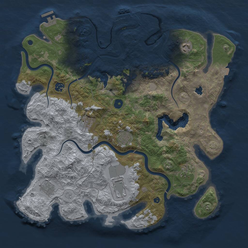 Rust Map: Procedural Map, Size: 4000, Seed: 1349875601, 15 Monuments