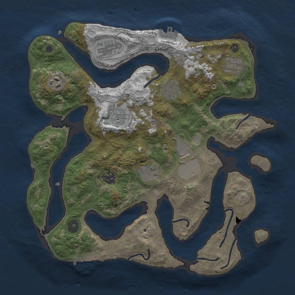 Rust Map: Procedural Map, Size: 3500, Seed: 16882, 19 Monuments