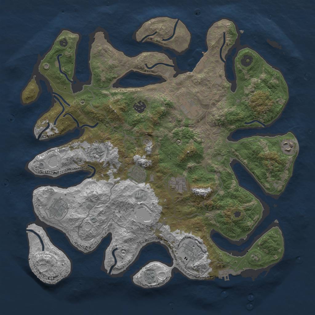 Rust Map: Procedural Map, Size: 4000, Seed: 22633, 20 Monuments