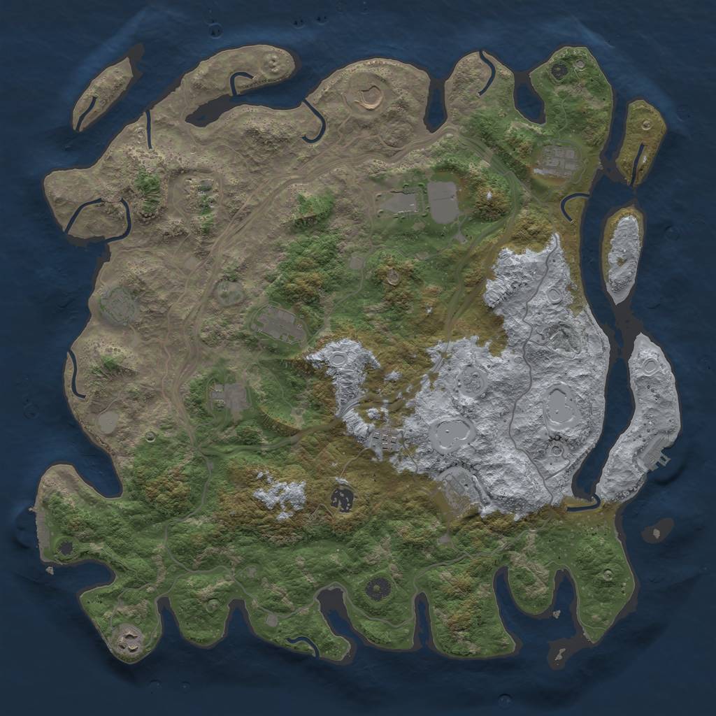 Rust Map: Procedural Map, Size: 4500, Seed: 4839296, 18 Monuments