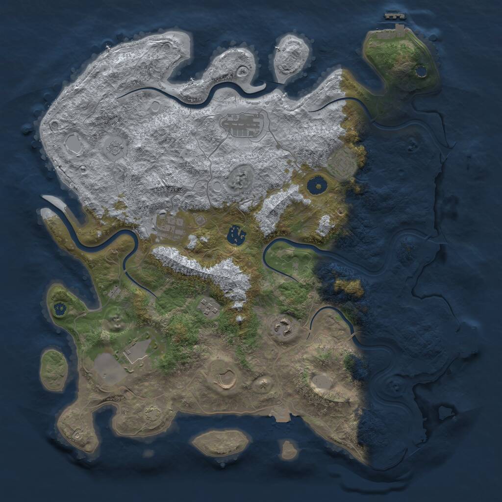 Rust Map: Procedural Map, Size: 3969, Seed: 200821, 13 Monuments