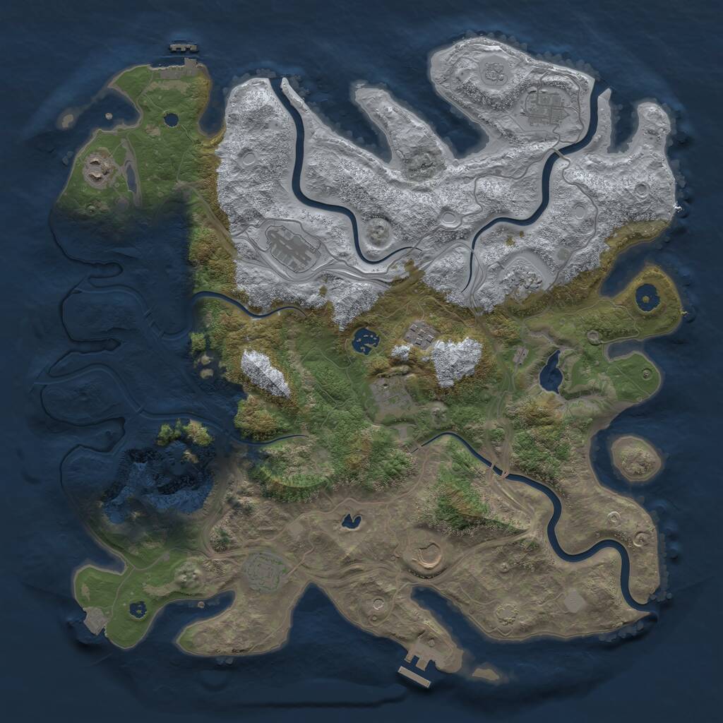 Rust Map: Procedural Map, Size: 4250, Seed: 1423654690, 15 Monuments