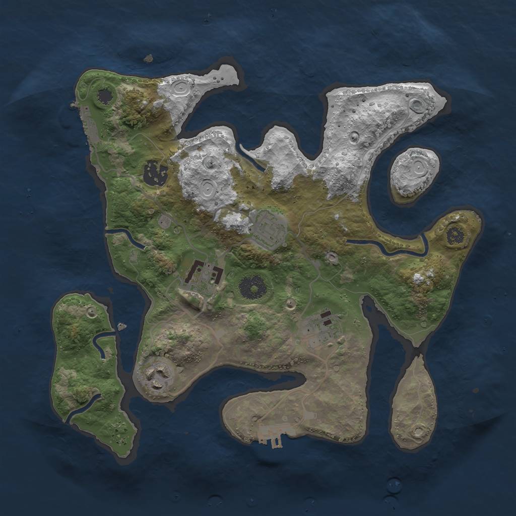 Rust Map: Procedural Map, Size: 3000, Seed: 2062546207, 15 Monuments