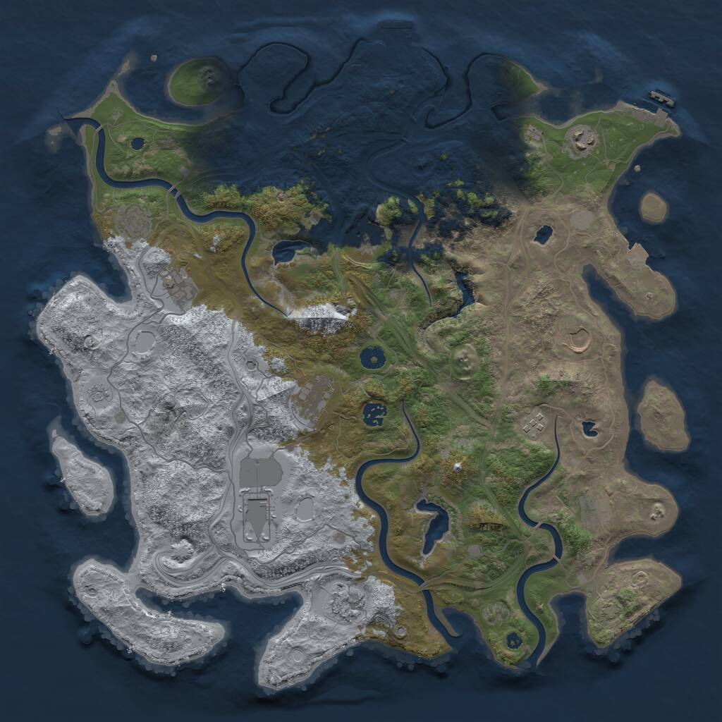 Rust Map: Procedural Map, Size: 4500, Seed: 23451, 17 Monuments