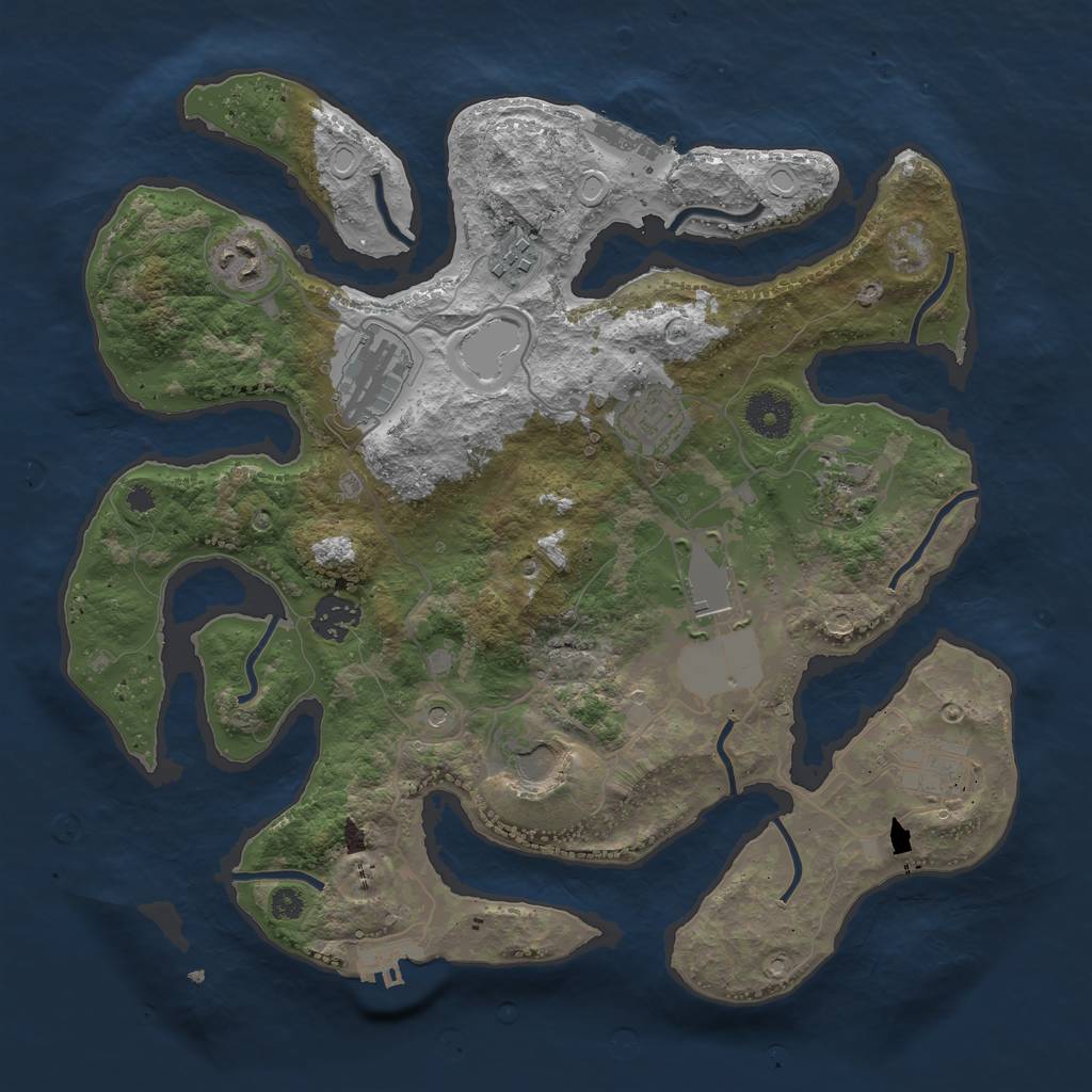Rust Map: Procedural Map, Size: 3500, Seed: 20082005, 20 Monuments