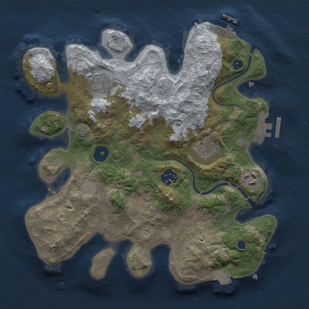 Rust Map: Procedural Map, Size: 3000, Seed: 289, 10 Monuments